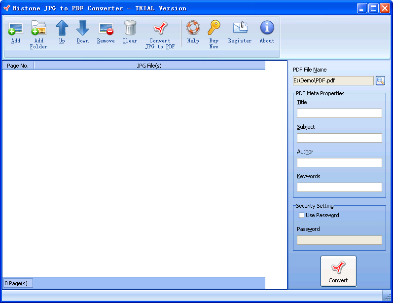 Bistone JPG to PDF Converter ScreenShot